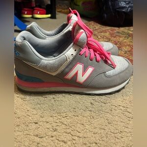 New Balance Bubblegum Pink and Blue Sneakers